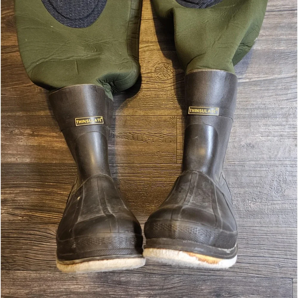 Orvis Neoprene Chest Waders Mens Large Green Felt Sole Thinsulate Fishing